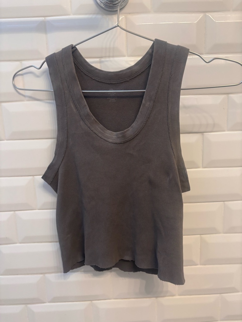 Brandy Melville Ribbed Tank Top in Gray
